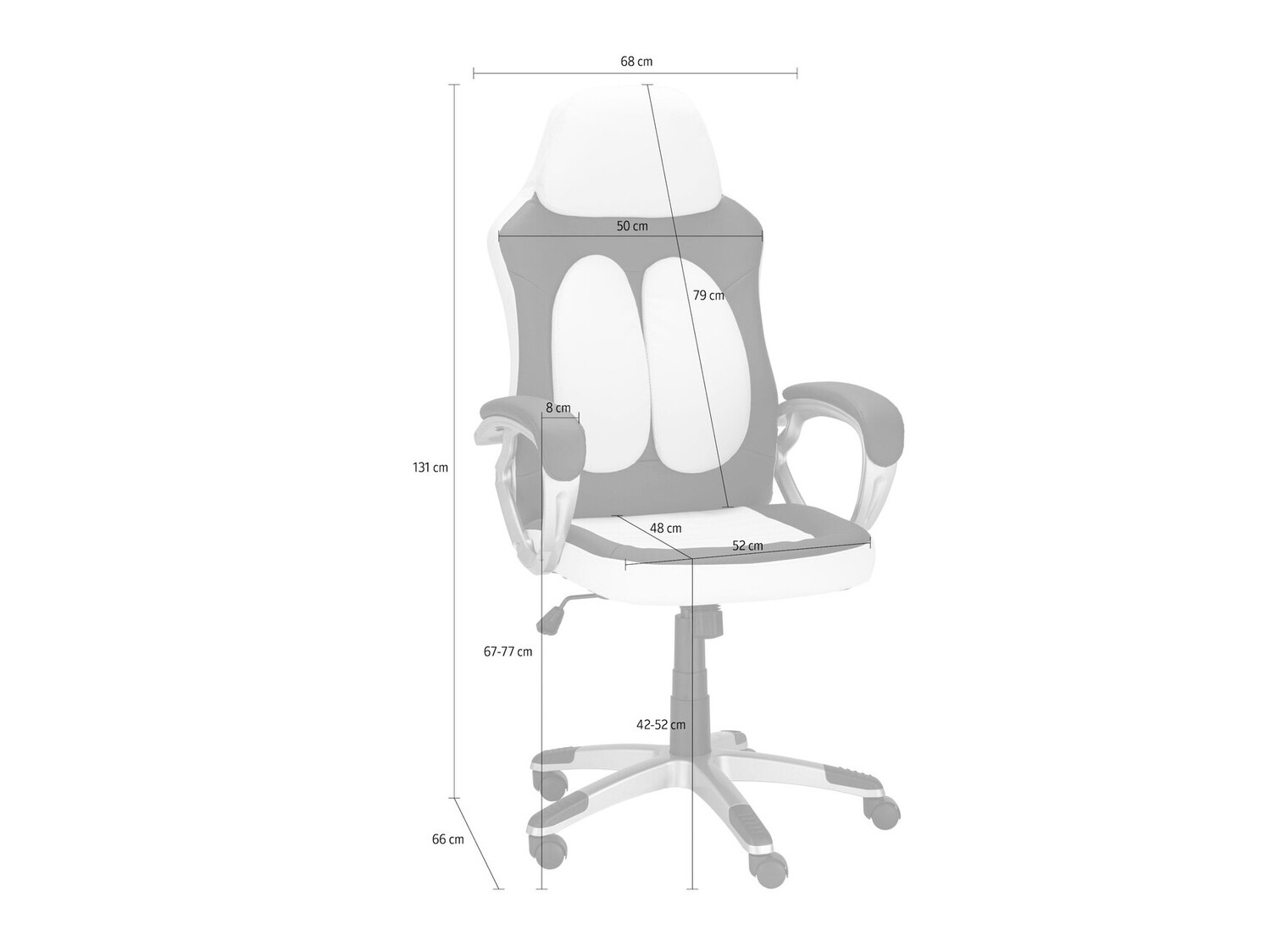 Cadeira de gaming Denton 561 (Cinzento + Preto)