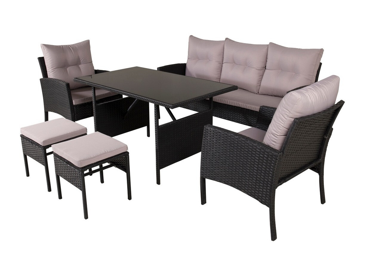 Conjunto de mobiliário de exterior Dallas 2473 (Preto + Cinzento)