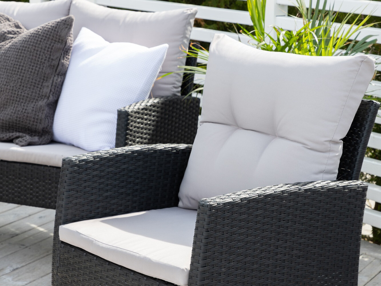 Conjunto de mobiliário de exterior Dallas 2473 (Preto + Cinzento)