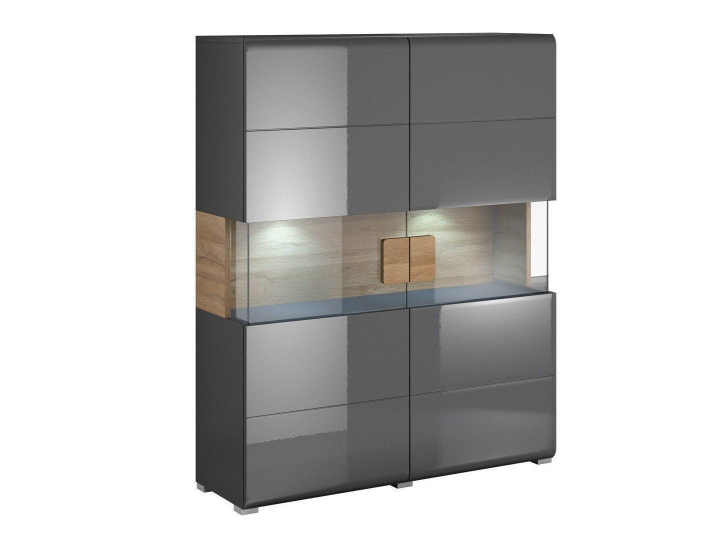 Estante Torsone 107 (Antracite + Gloss antracite + Carvalho Grandson)