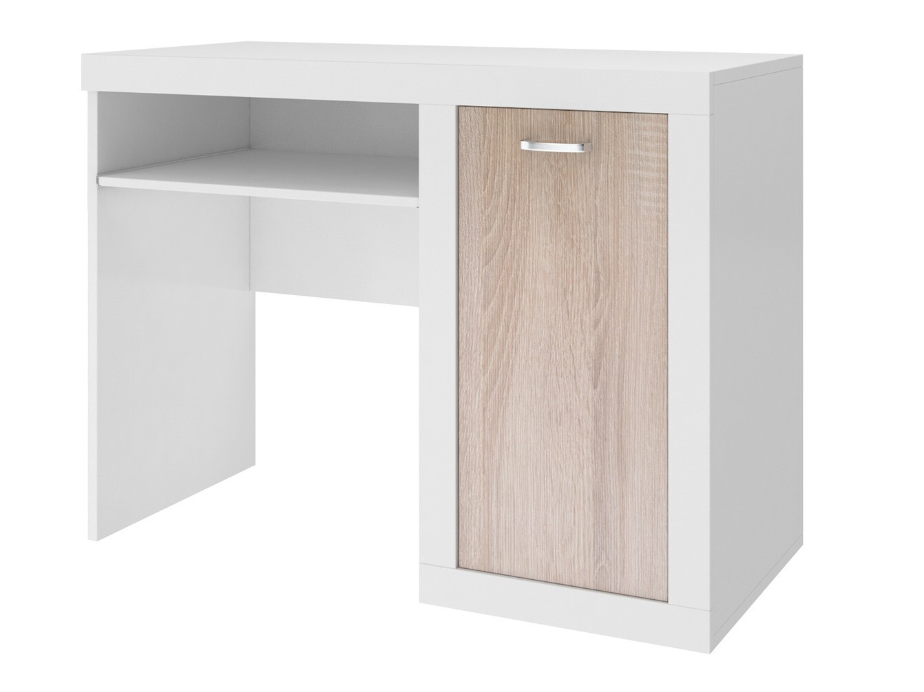 Mesa de escritório Tentive 102 (Branco + Carvalho sonoma)
