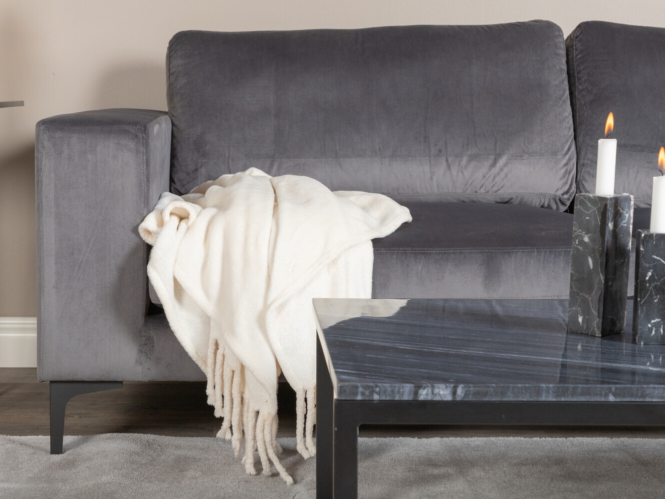 Sofá Dallas 2910 (Cinzento escuro + Preto)