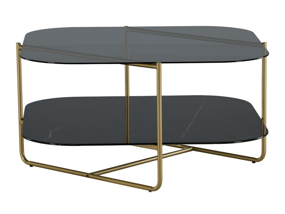 Mesa de centro Dallas 2956 (Mármore preto + Latão)