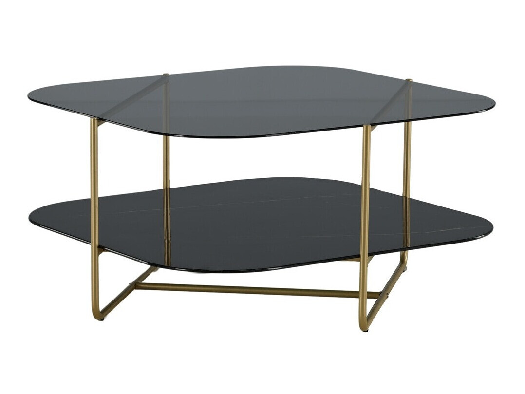 Mesa de centro Dallas 2956 (Mármore preto + Latão)
