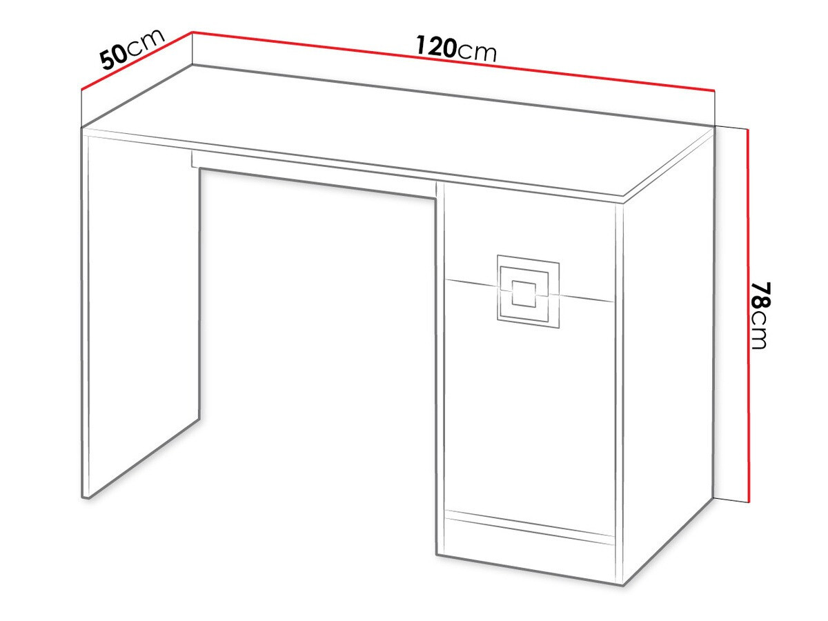 Mesa de escritório Balvire 110 (Carvalho claro + Branco)