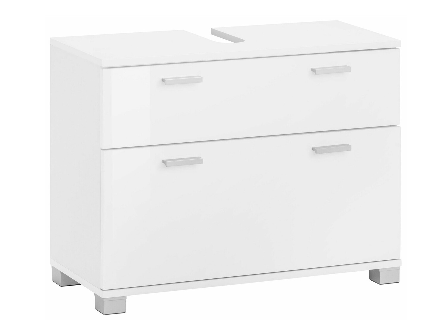 Armário com lavatório de apoio próprio para casa de banho Denton 365 (Branco brilhante)