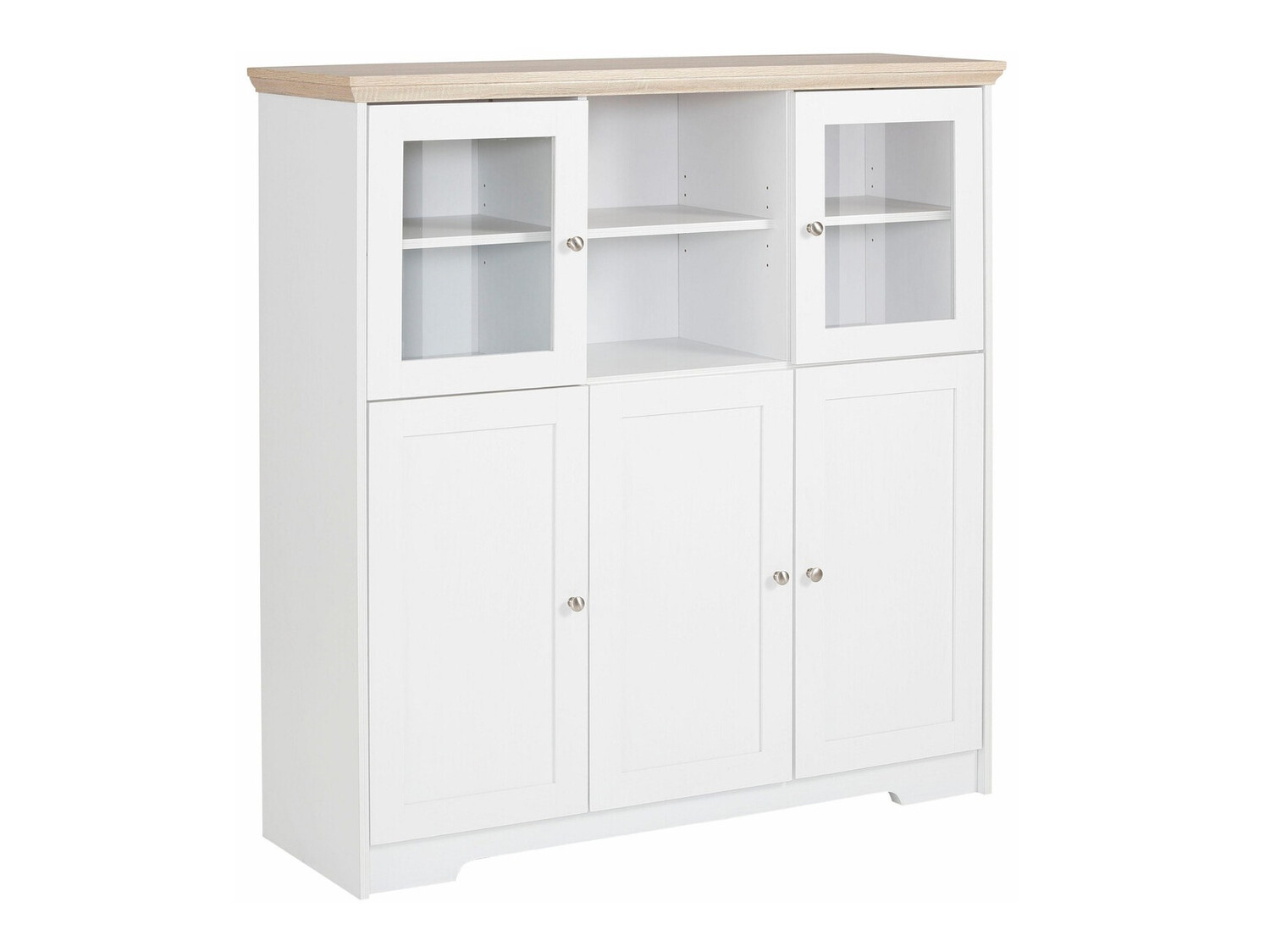 Aparador Odemela 104 (Branco + Carvalho claro)