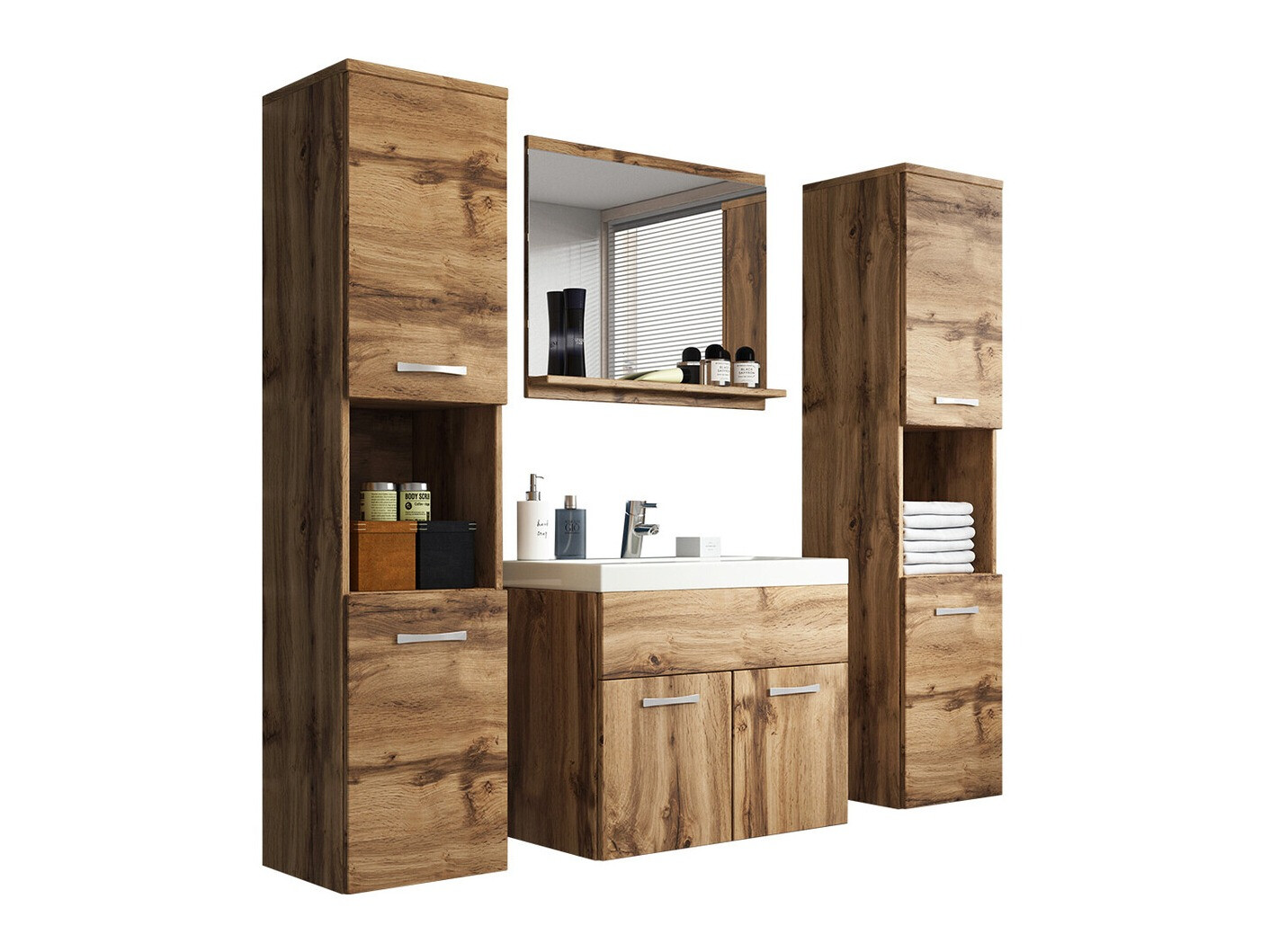 Conjunto de casa de banho Sarasota 123 (Carvalho wotan)