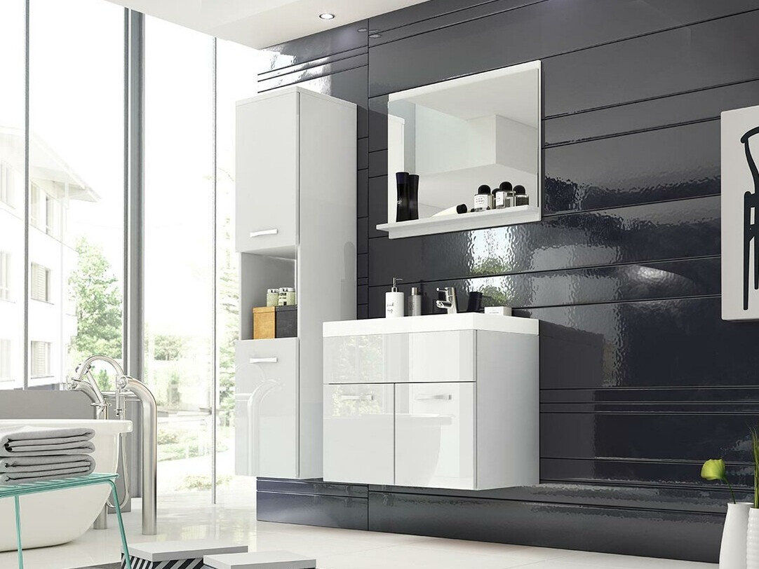 Conjunto para casa de banho Sarasota 122 (Branco + Branco brilhante)