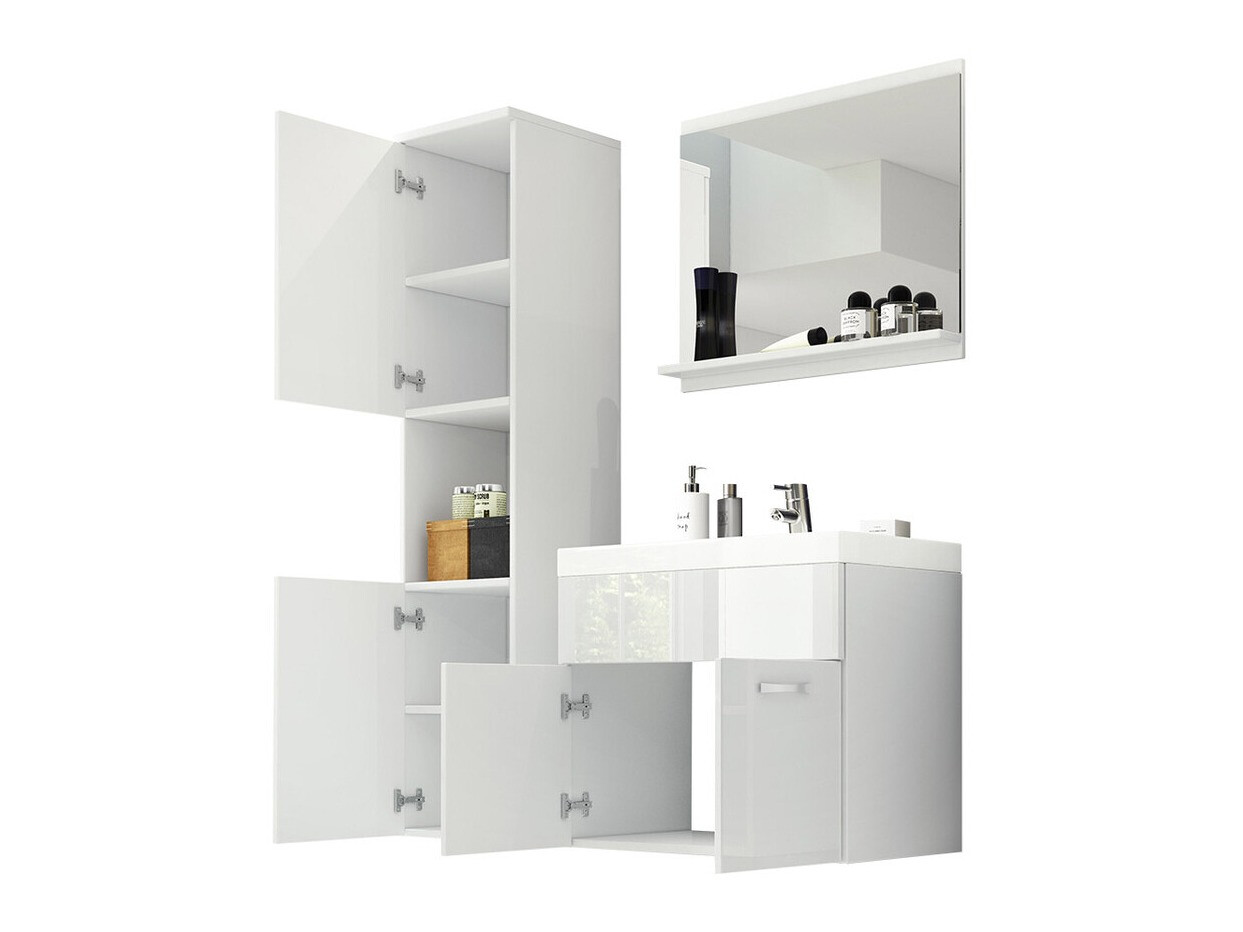 Conjunto para casa de banho Sarasota 122 (Branco + Branco brilhante)