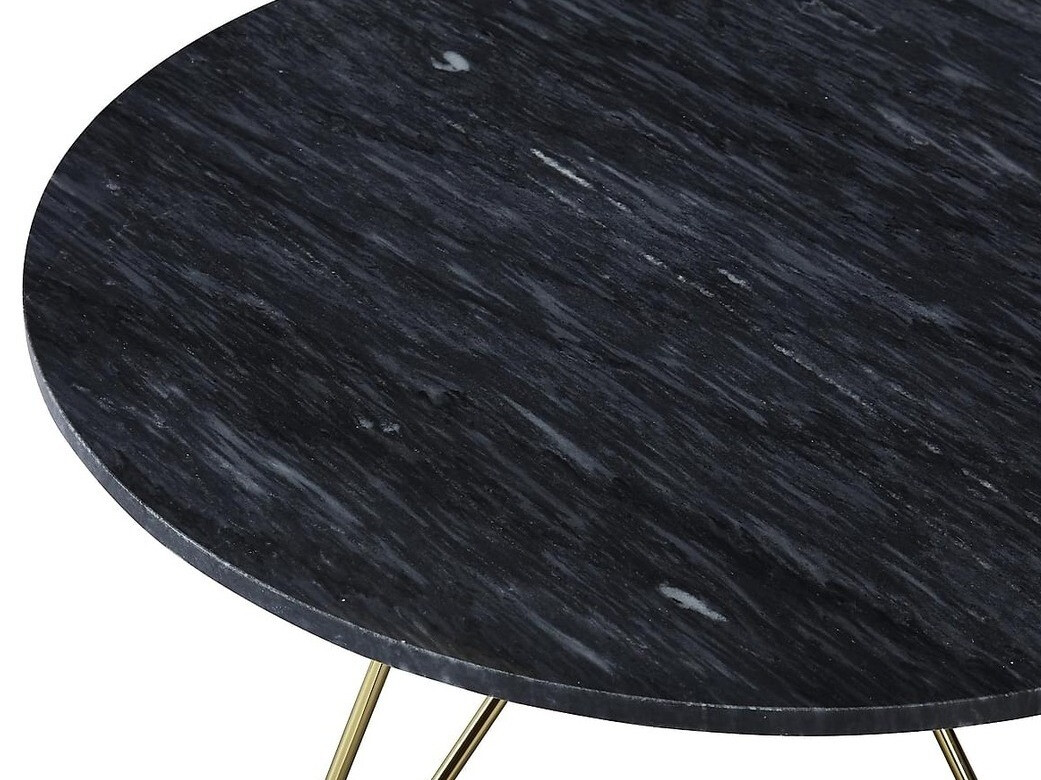 Mesa para revistas Concept 55 210 (Latão brilhante + Cinzento mármore)