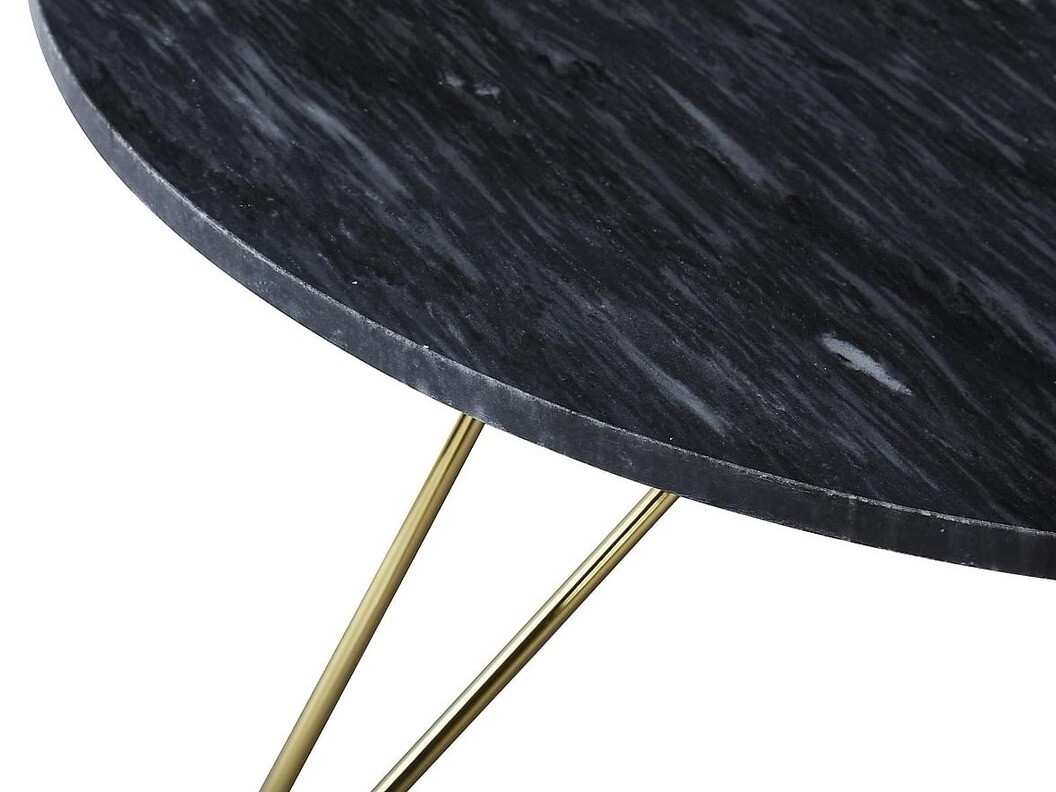 Mesa para revistas Concept 55 210 (Latão brilhante + Cinzento mármore)