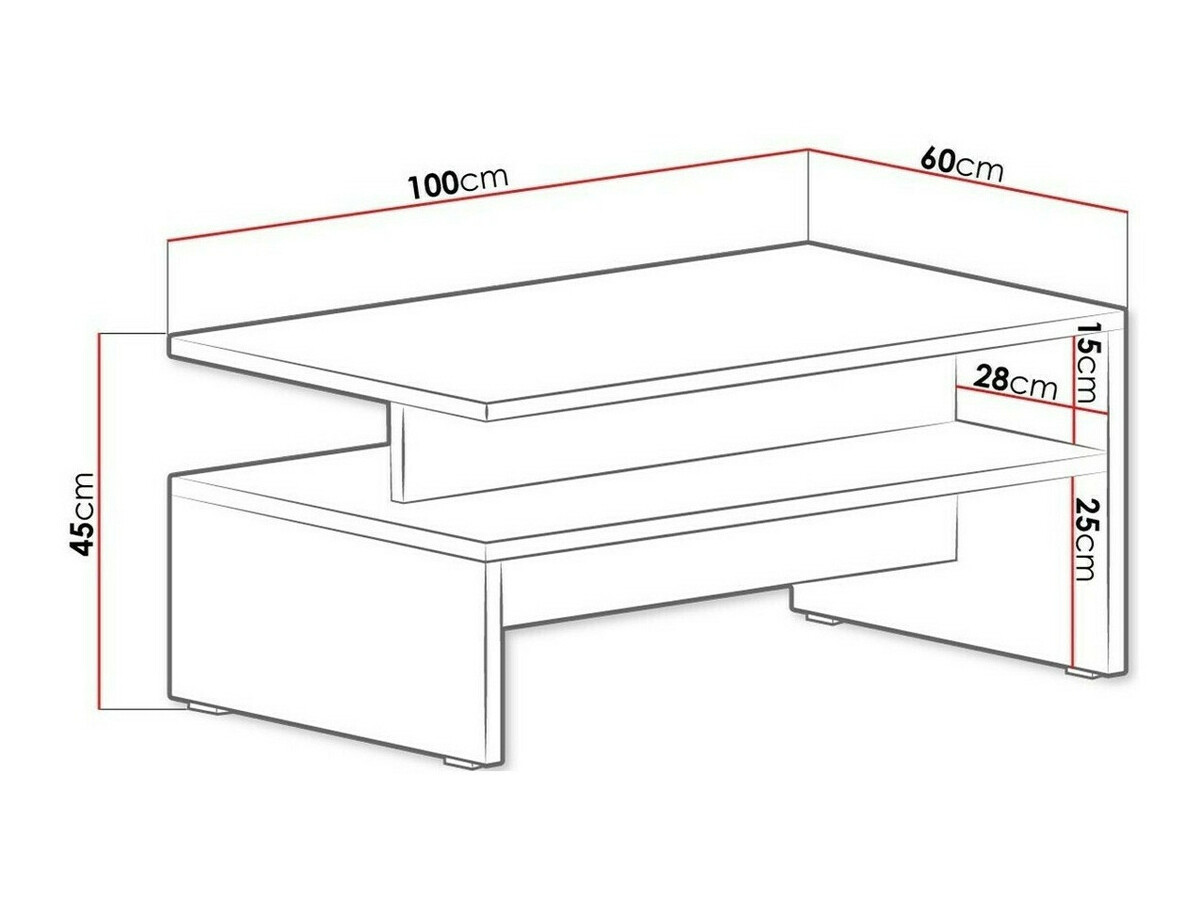 Mesa de centro Serodeu 103 (Nogueira + Castanho escuro)