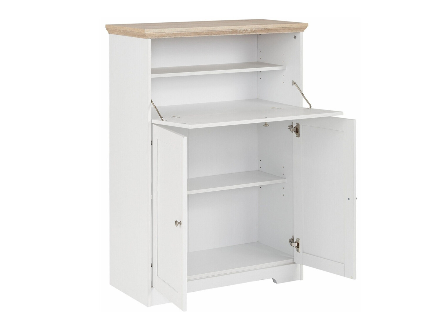 Aparador Odemela 107 (Branco + Carvalho claro)