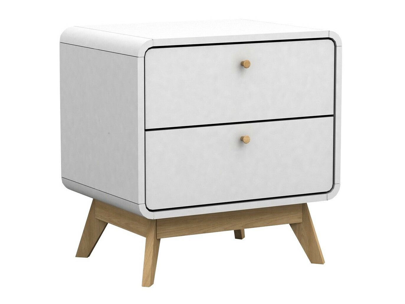 Mesa de cabeceira Elbtena 111 (Branco + Carvalho)