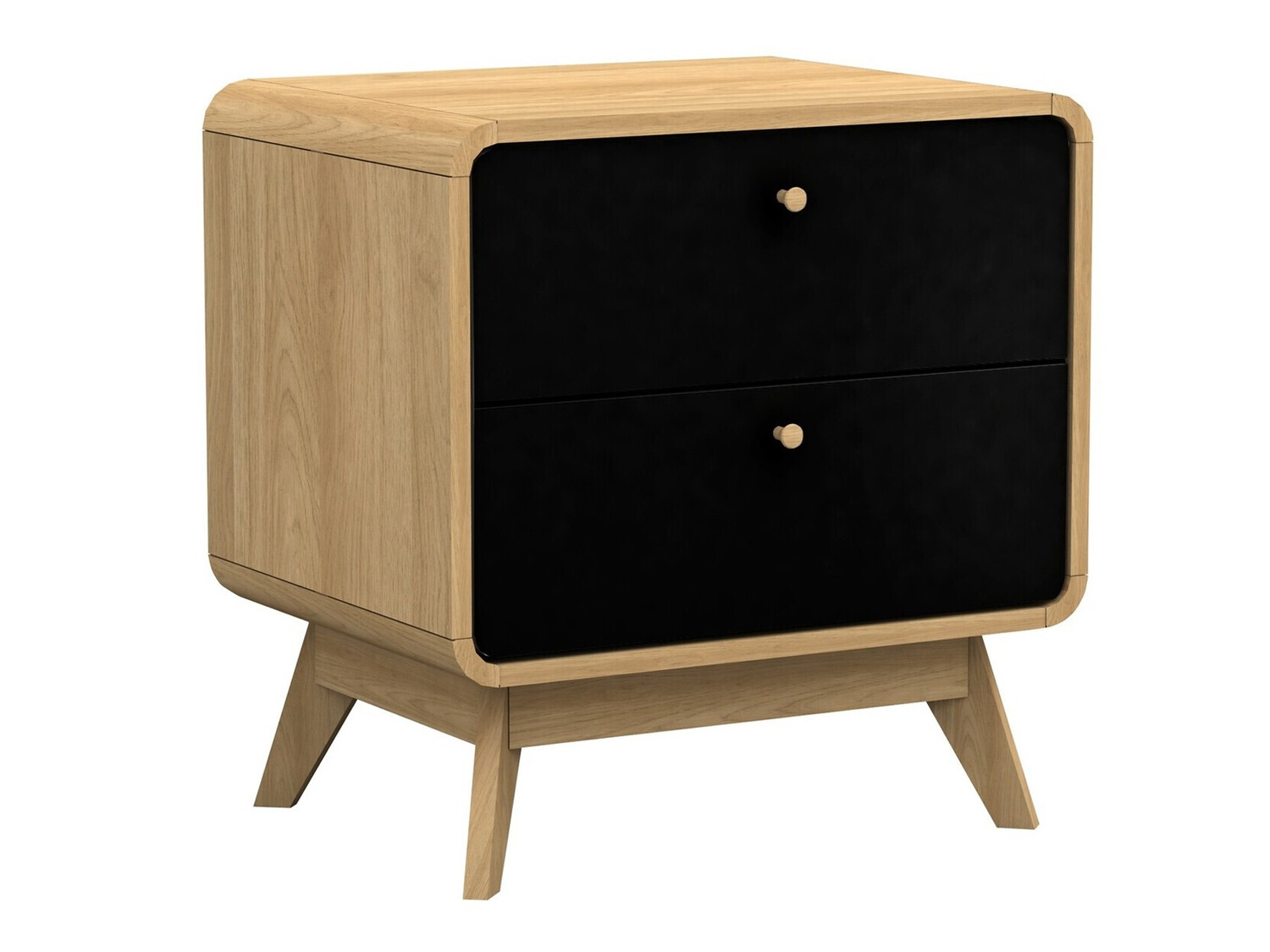 Mesa de cabeceira Elbtena 111 (Carvalho + Preto)