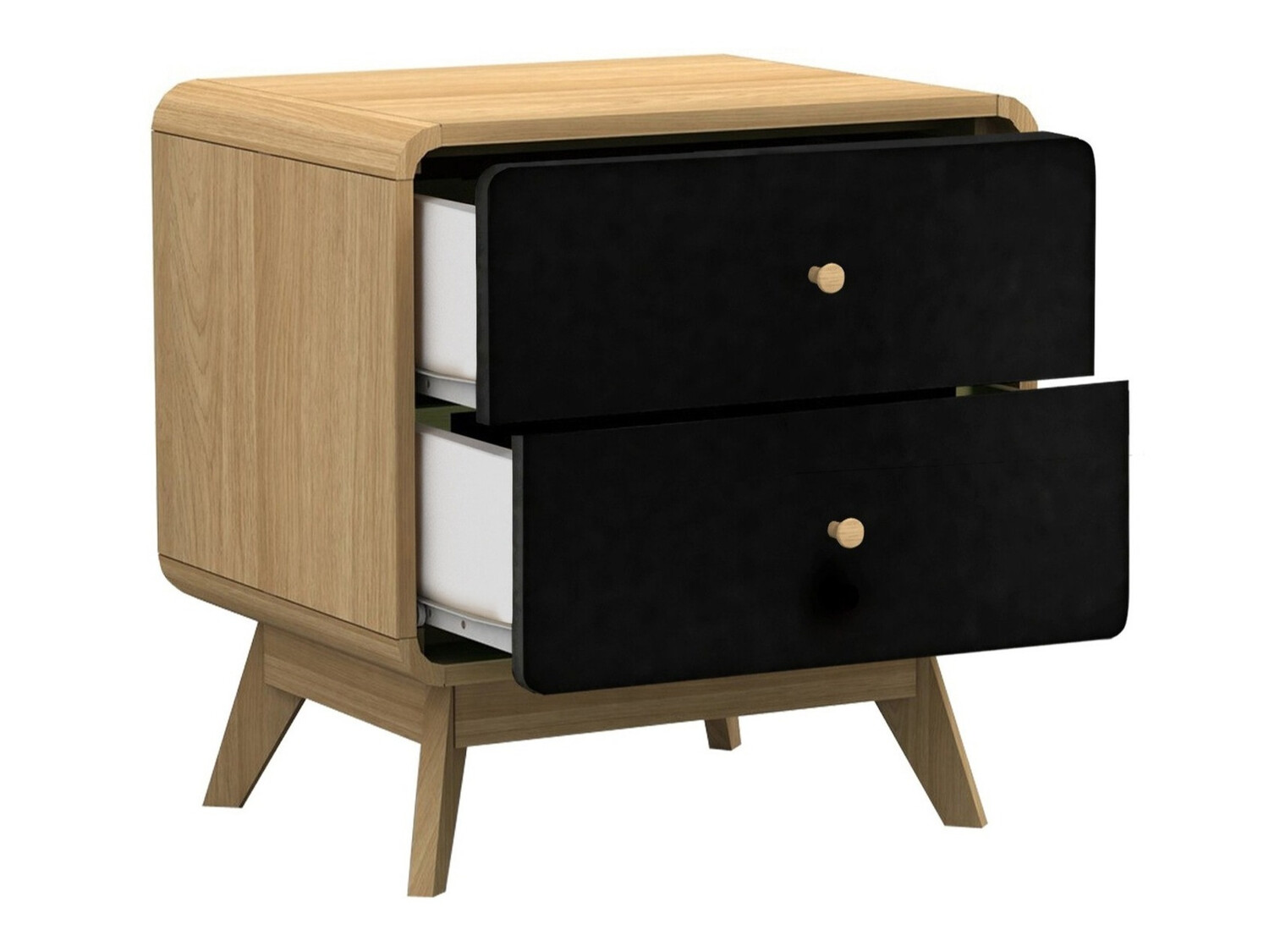 Mesa de cabeceira Elbtena 111 (Carvalho + Preto)