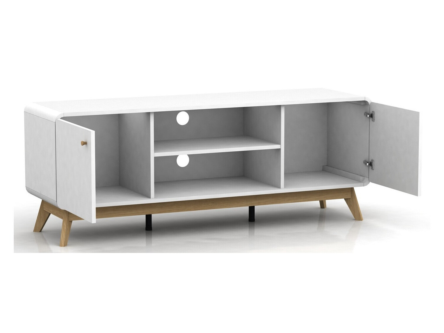 Móvel de TV Elbtena 107 (Branco + Carvalho)