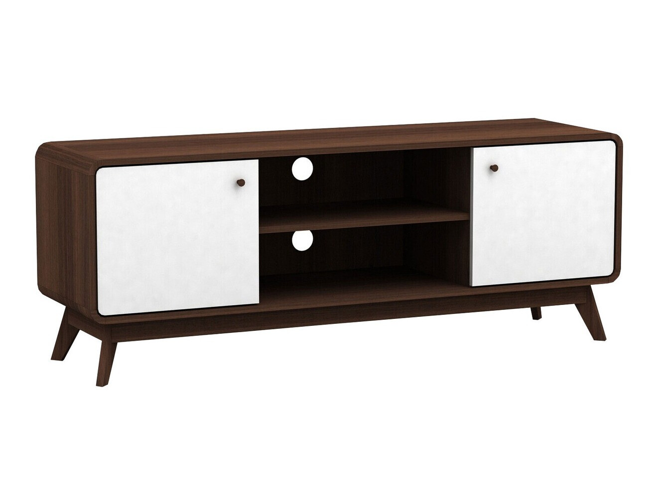 Móvel de TV Elbtena 107 (Nogueira + Branco)