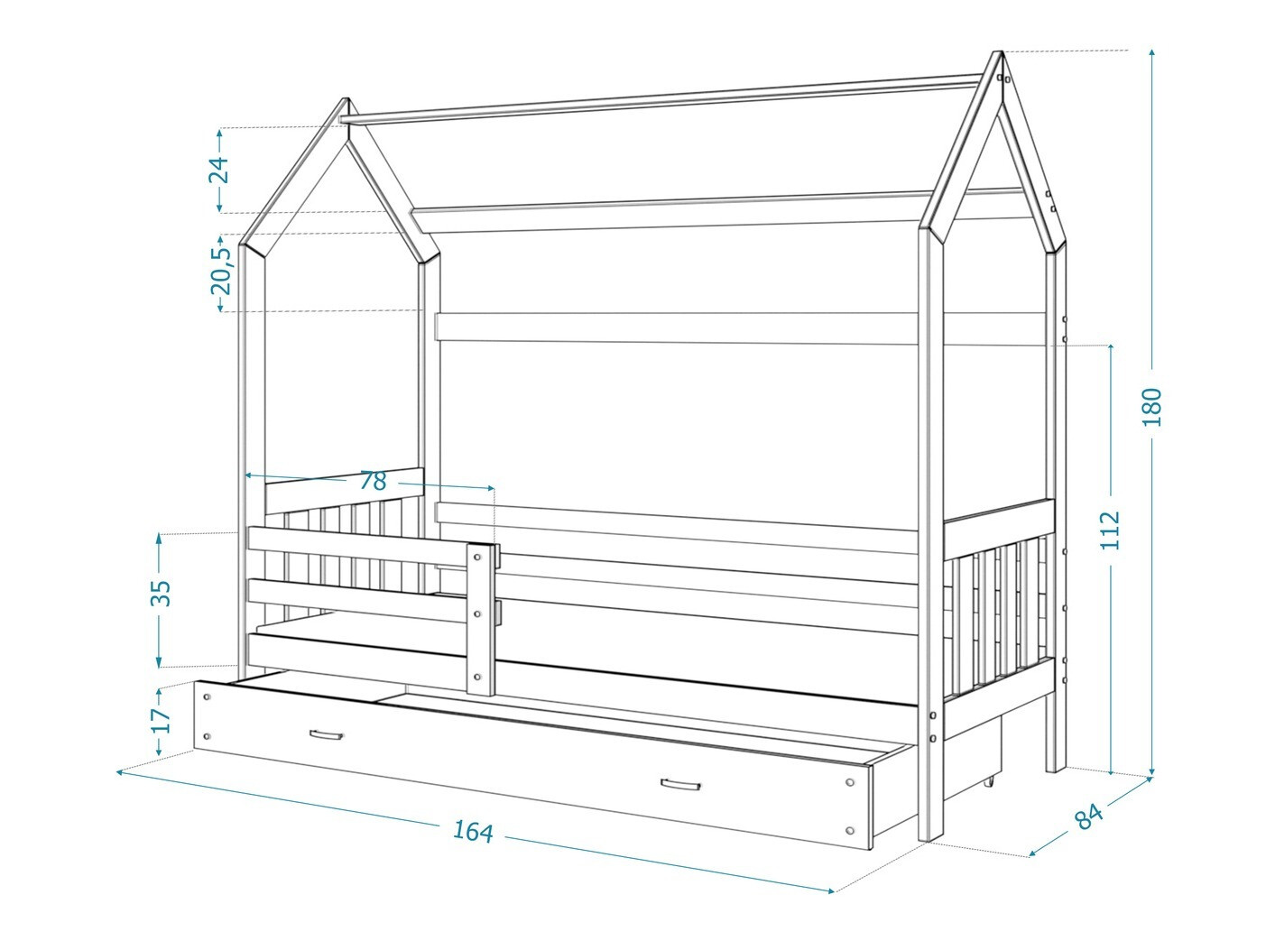 Cama Aurora 122 (Cinzento)
