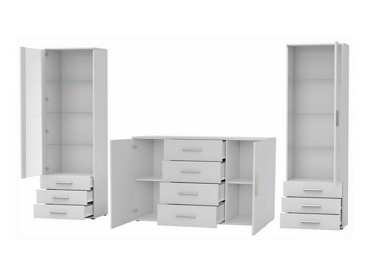 Conjunto para sala de estar Tornola 112 (Preto + Preto brilhante)