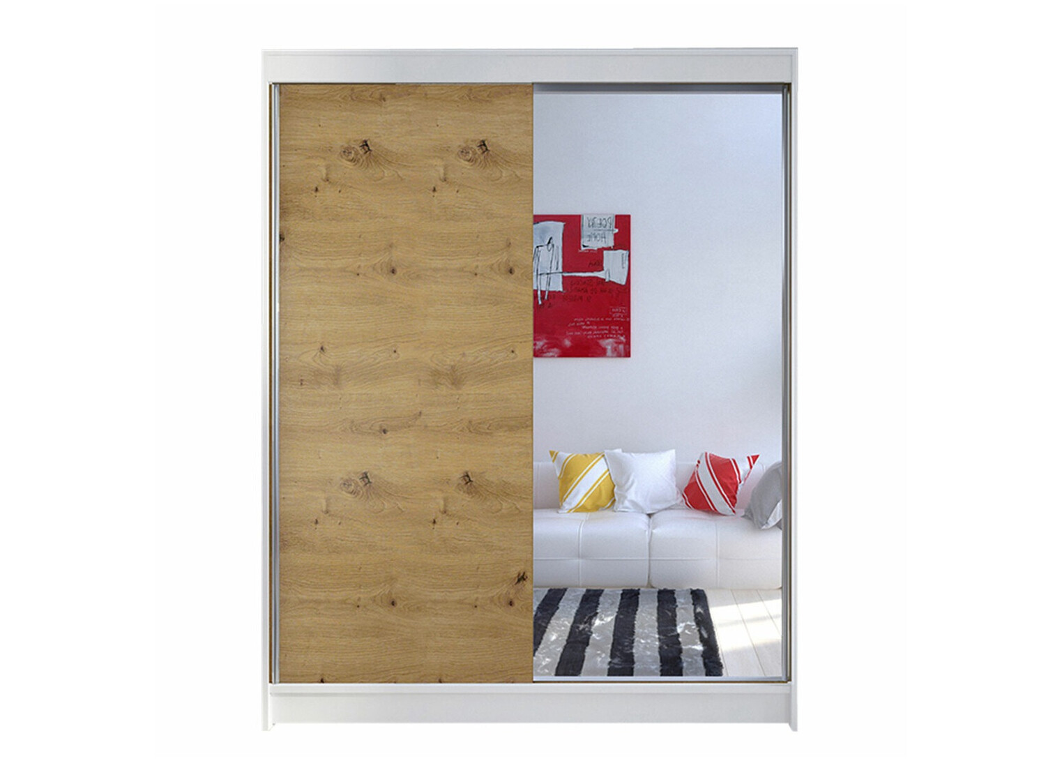 Roupeiro Closico Vastor I (Branco + Carvalho Artisan)