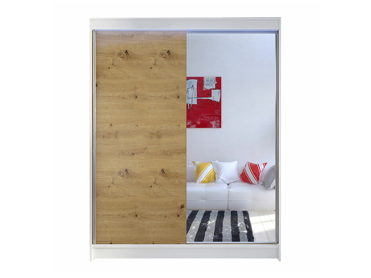 Roupeiro Closico Vastor I (Branco + Carvalho Artisan)