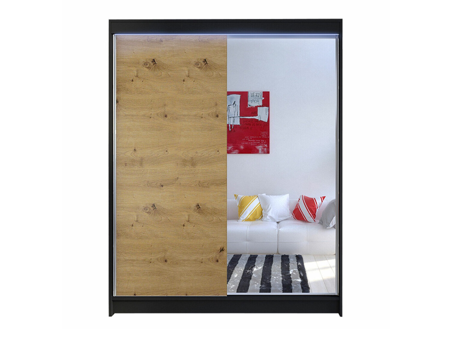 Roupeiro Closico Vastor I (Preto + Carvalho Artisan)