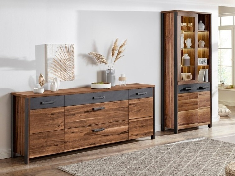 Cómoda Austin Y103 (Royal carvalho + Matera cinzento)