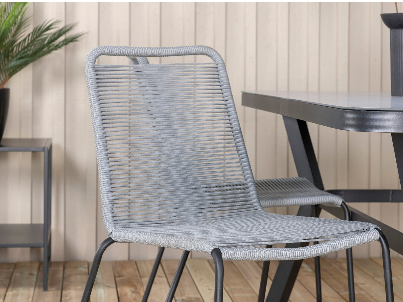 Conjunto de mesa e cadeiras Dallas 2120 (Cinzento + Preto)