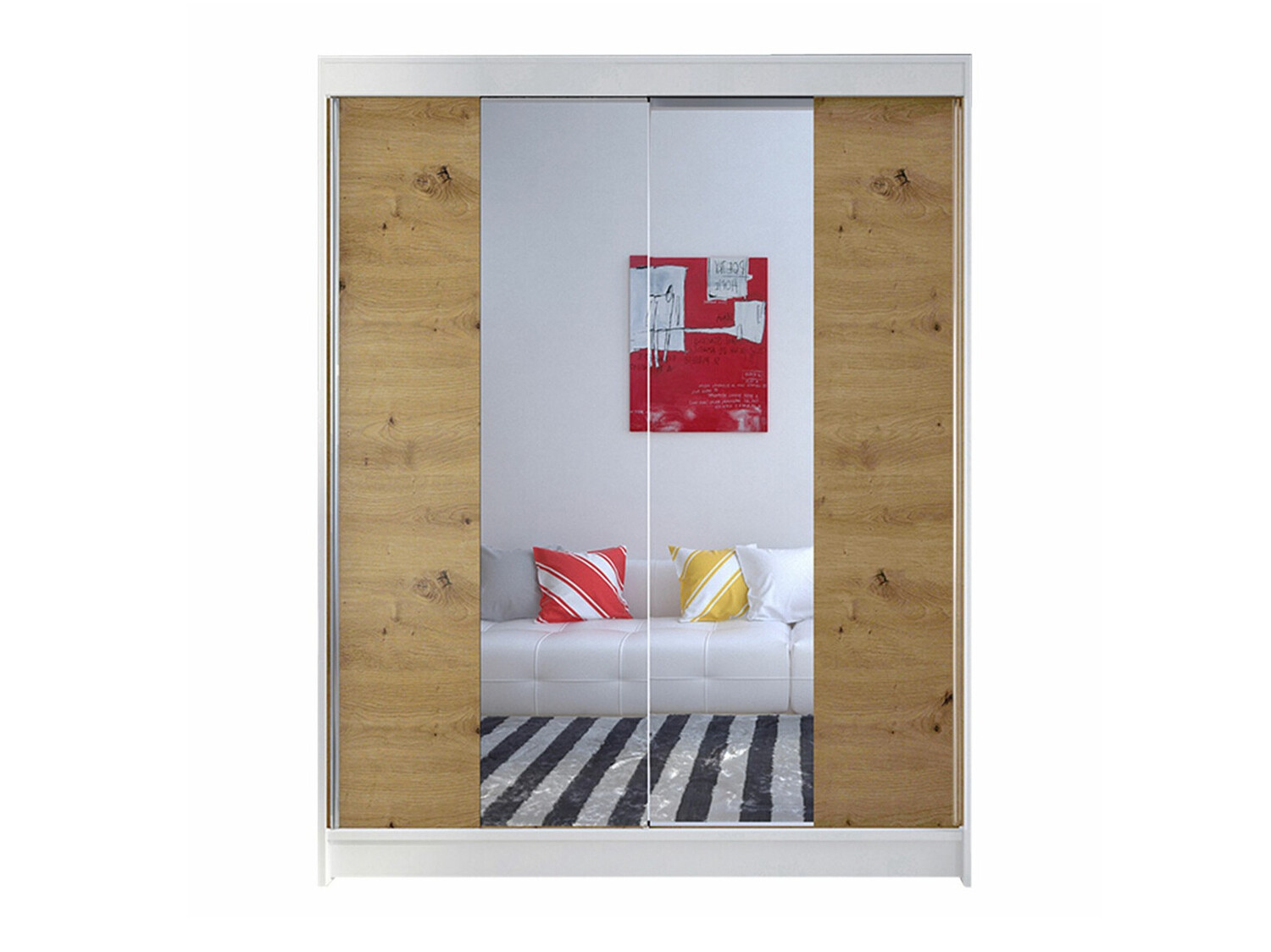 Roupeiro Closico Vastor II (Branco + Carvalho Artisan)