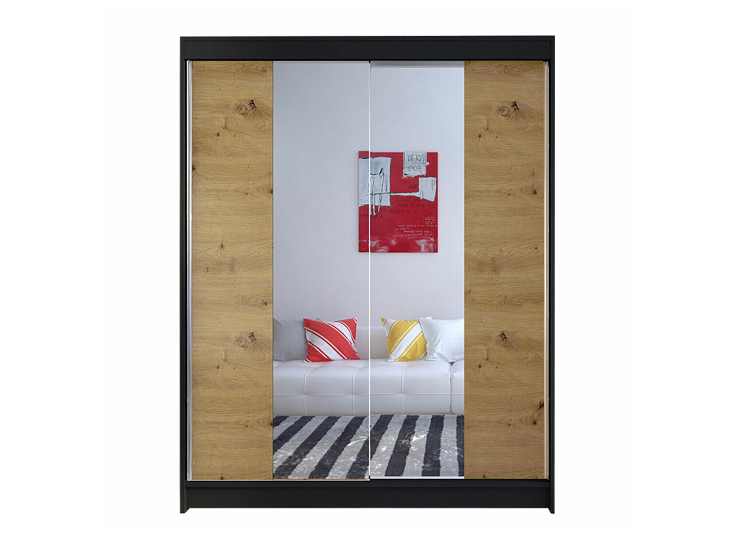 Roupeiro Closico Vastor II (Preto + Carvalho Artisan)