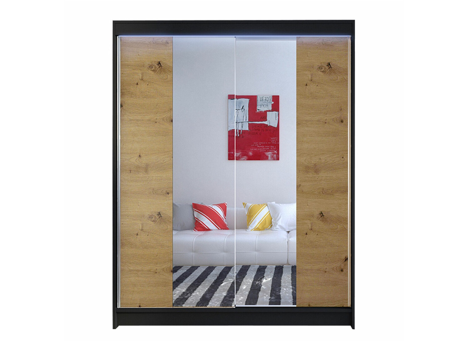 Roupeiro Closico Vastor II (Preto + Carvalho Artisan)