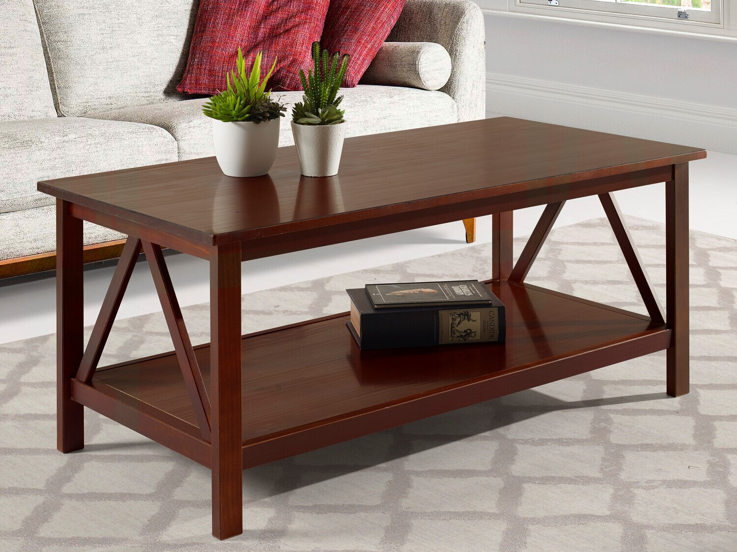 Mesa para revistas Denton 417 (Castanho escuro)