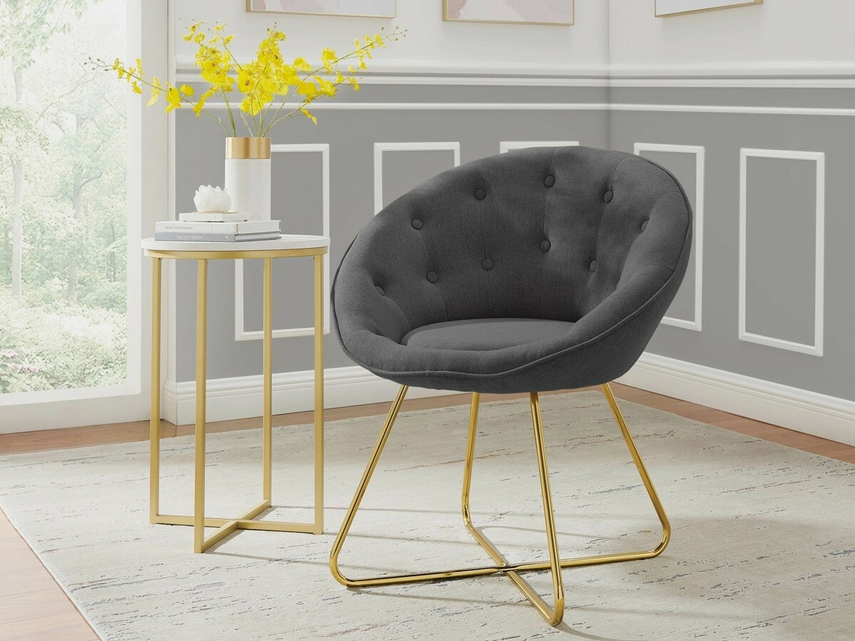 Poltrona Denton 416 (Antracite + Dourado)