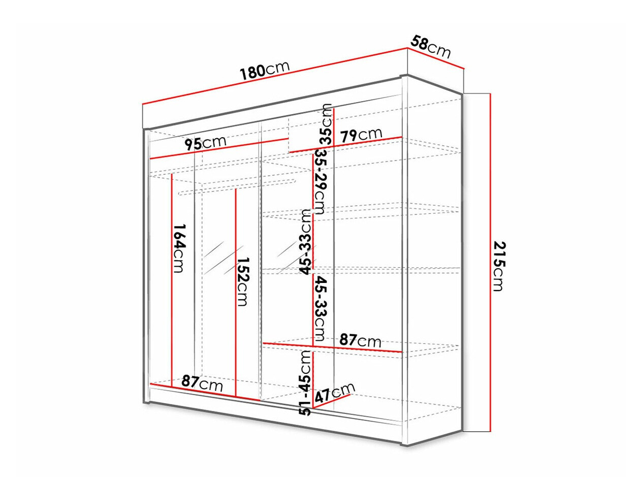 Roupeiro Closico Cavaris II (Preto + Carvalho Artisan)
