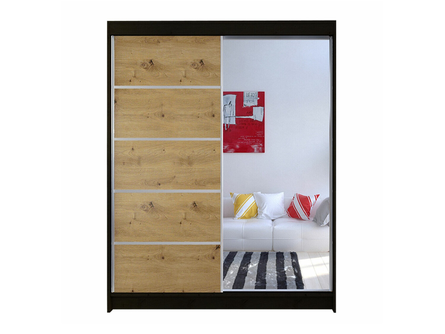 Roupeiro Closico Vastor III (Preto + Carvalho Artisan)