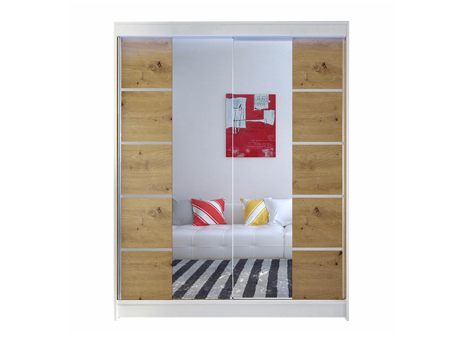 Roupeiro Closico Vastor V (Branco + Carvalho Artisan)