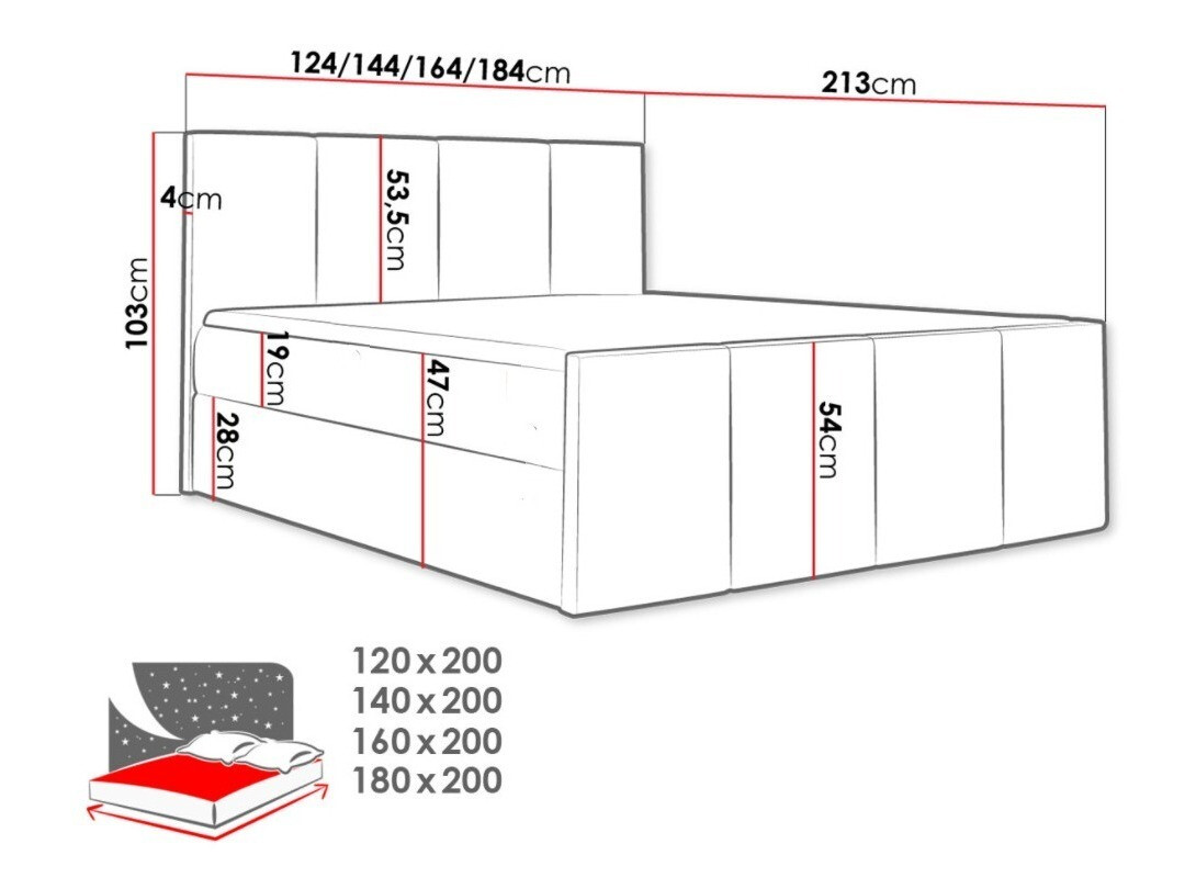 Cama continental Baltimore 154 (Kameleon 37)