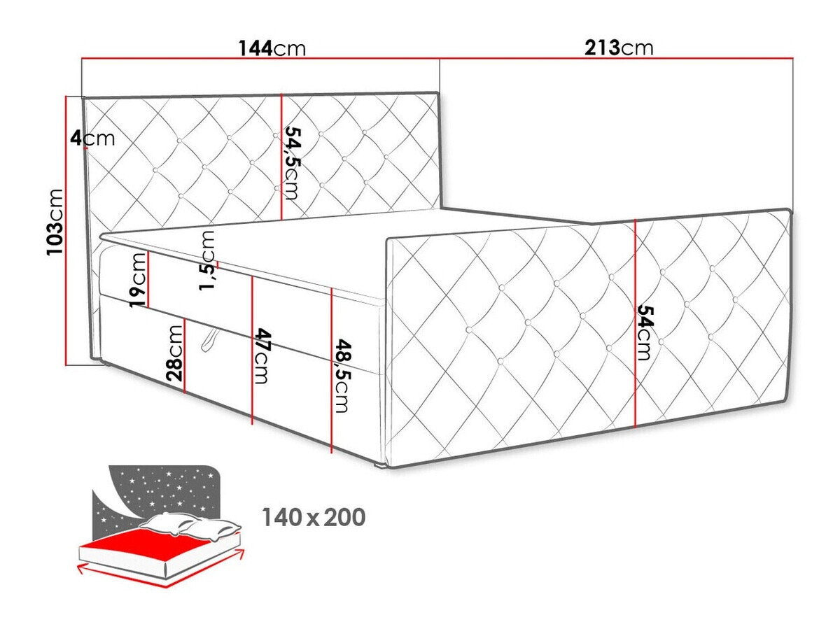 Cama continental Carmen (Amor Velvet 4318)