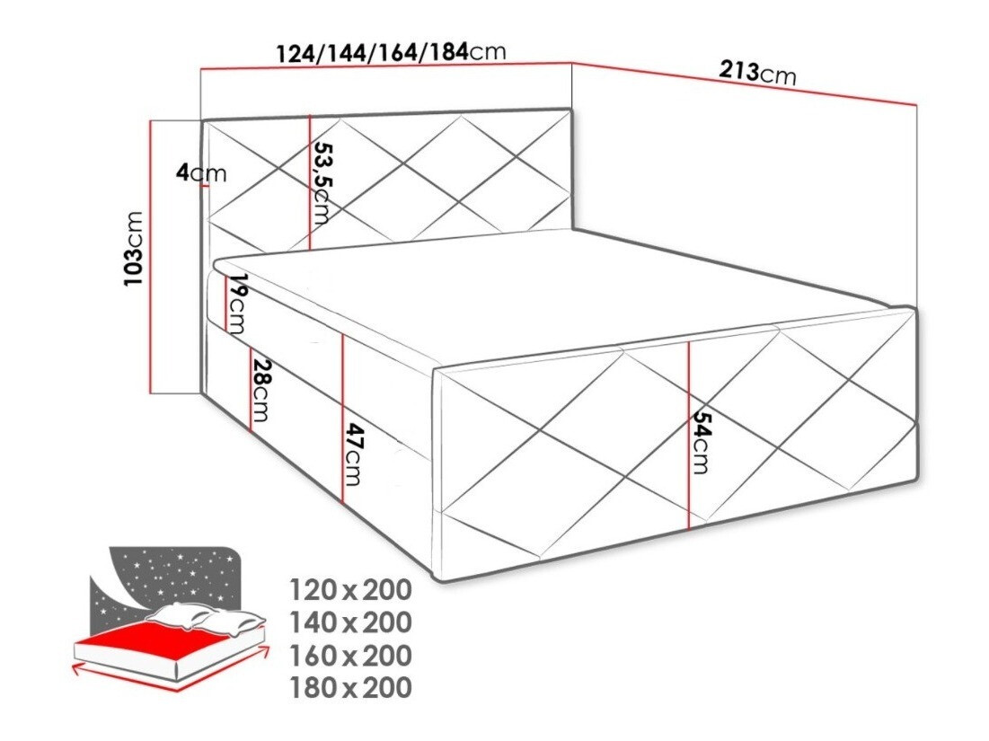 Cama continental Mons (Kameleon 72)