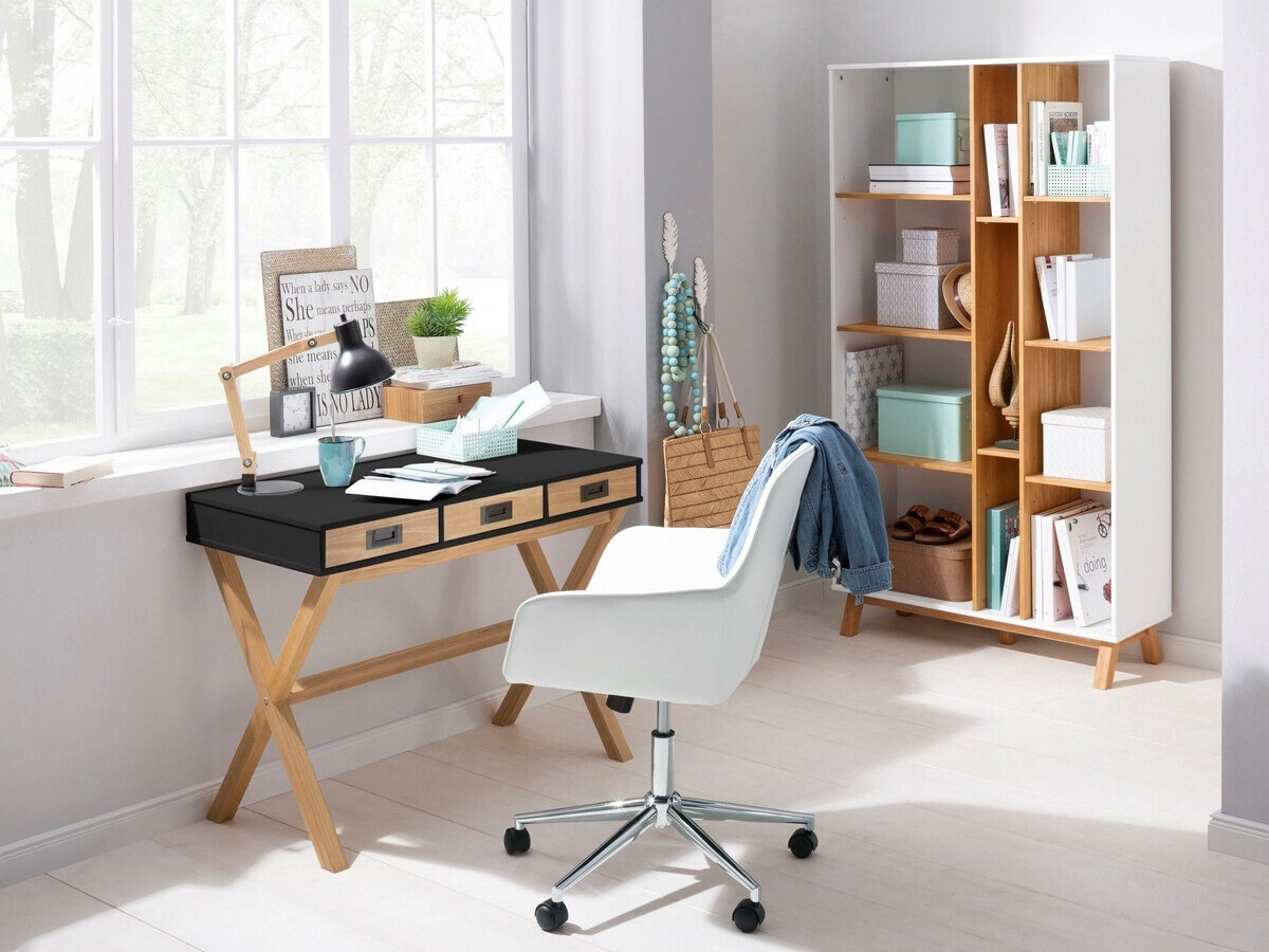 Conjunto para escritório em casa Denton 210 (Preto + Pinheiro)