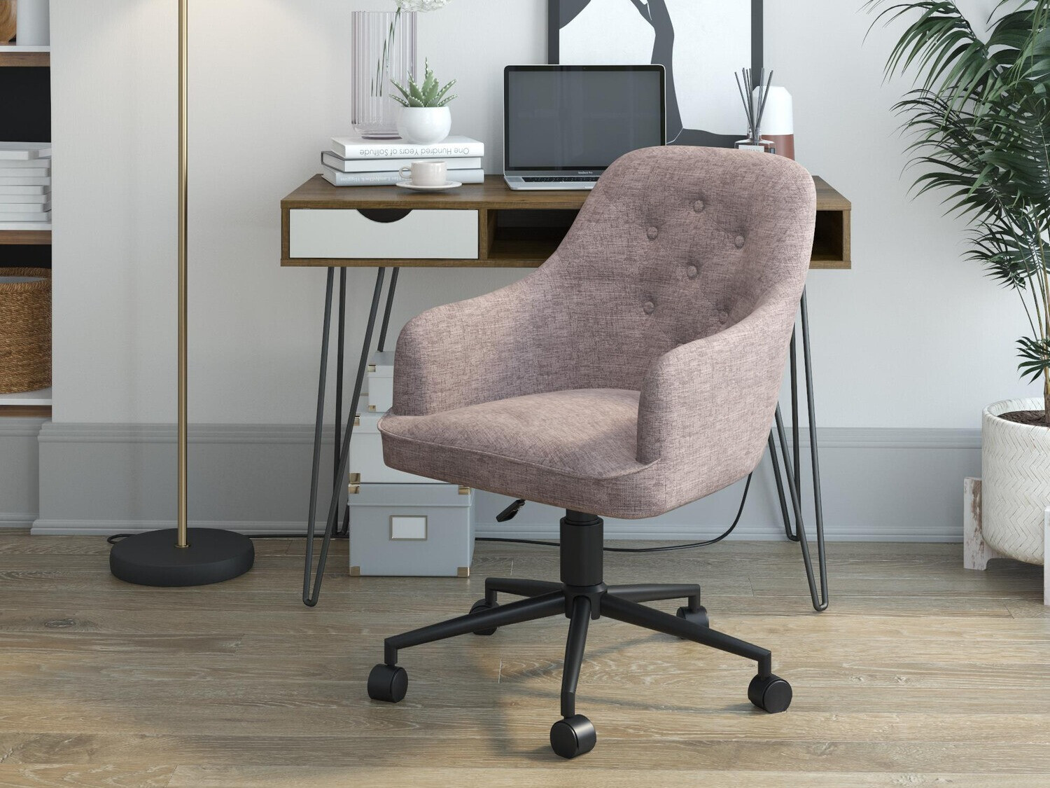 Cadeira de escritório Novogratz 152 (Castanho claro + Preto)