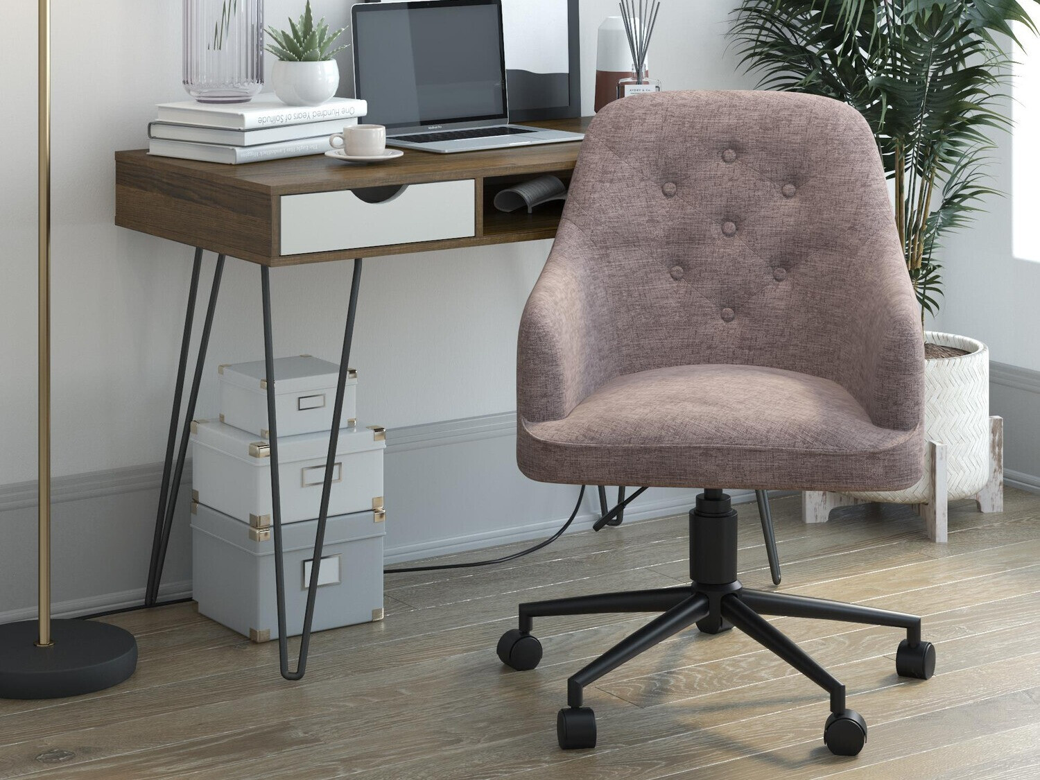 Cadeira de escritório Novogratz 152 (Castanho claro + Preto)