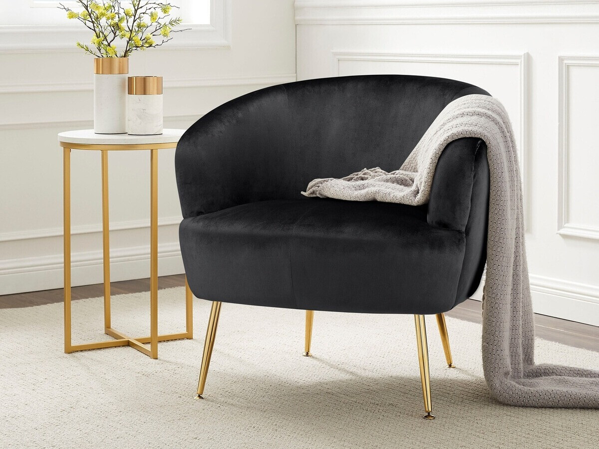 Poltrona Denton 232 (Preto + Dourado)