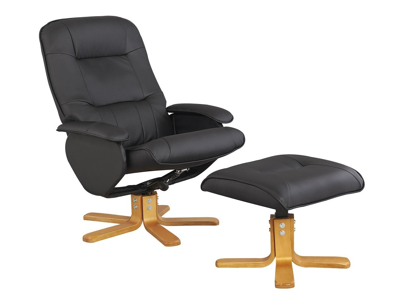 Poltrona Denton 293 (Preto + Madeira clara)