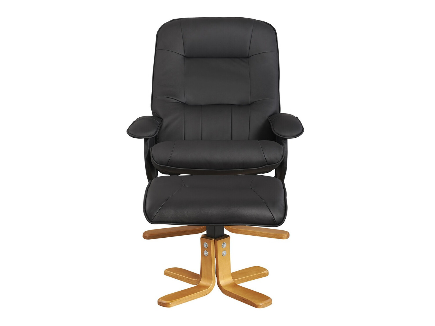 Poltrona Denton 293 (Preto + Madeira clara)