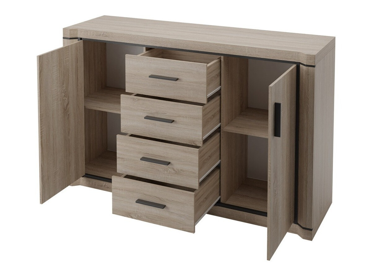 Conjunto para sala de estar Lorelie 123 (Brigadeiro carvalho)