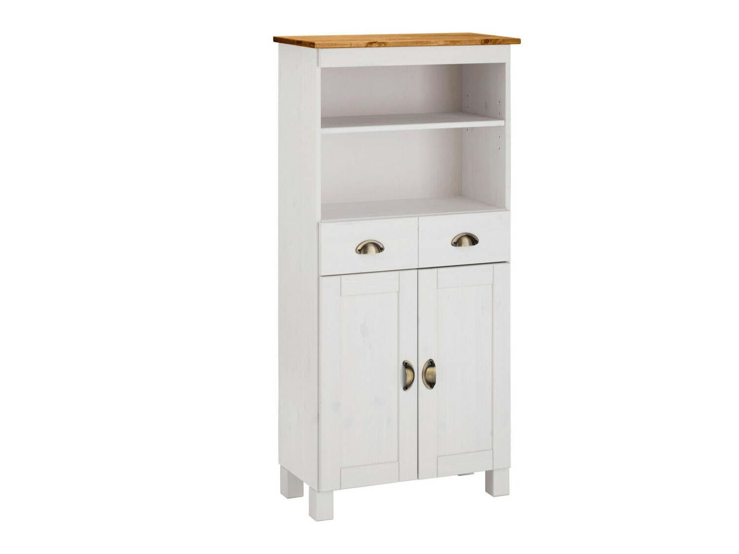 Armário colocado para casa de banho Serelbu 105 (Branco + Castanho claro)