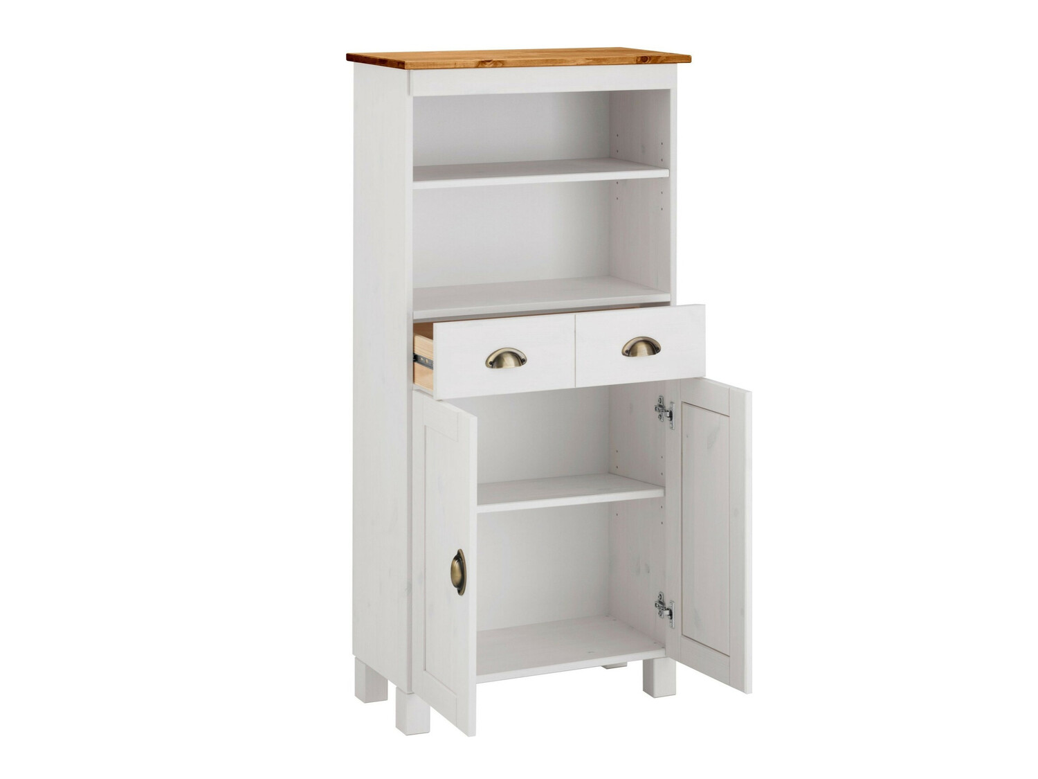 Armário colocado para casa de banho Serelbu 105 (Branco + Castanho claro)